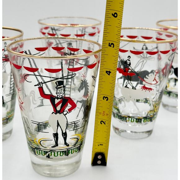 Vintage Libbey Circus Glasses Set – 1950s Original Box, Hostess Barware, 10oz - Picture 8 of 9